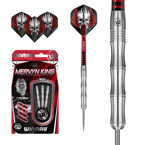 Winmau Mervyn King 90% Tungsten Steel Tip Darts 24 Gram 