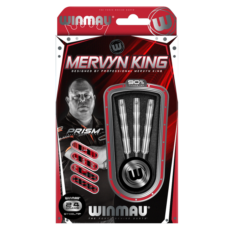 Winmau Mervyn King 90% Tungsten Steel Tip Darts - 24 Gram