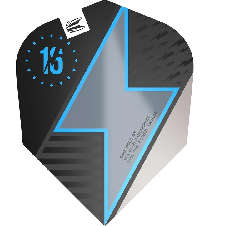 Target Phil Taylor Power Series Pro Ultra Dart Flights - Standard No.6 - Black & Silver