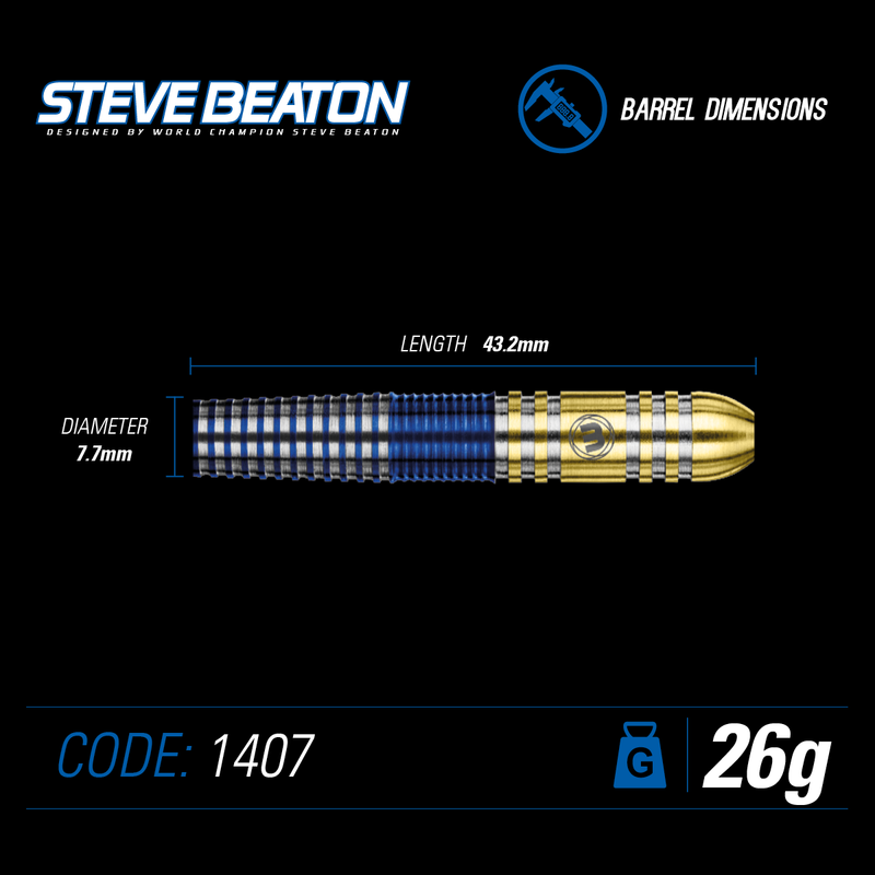 Winmau Steve Beaton 90% Tungsten Steel Tip Darts - 26 Gram