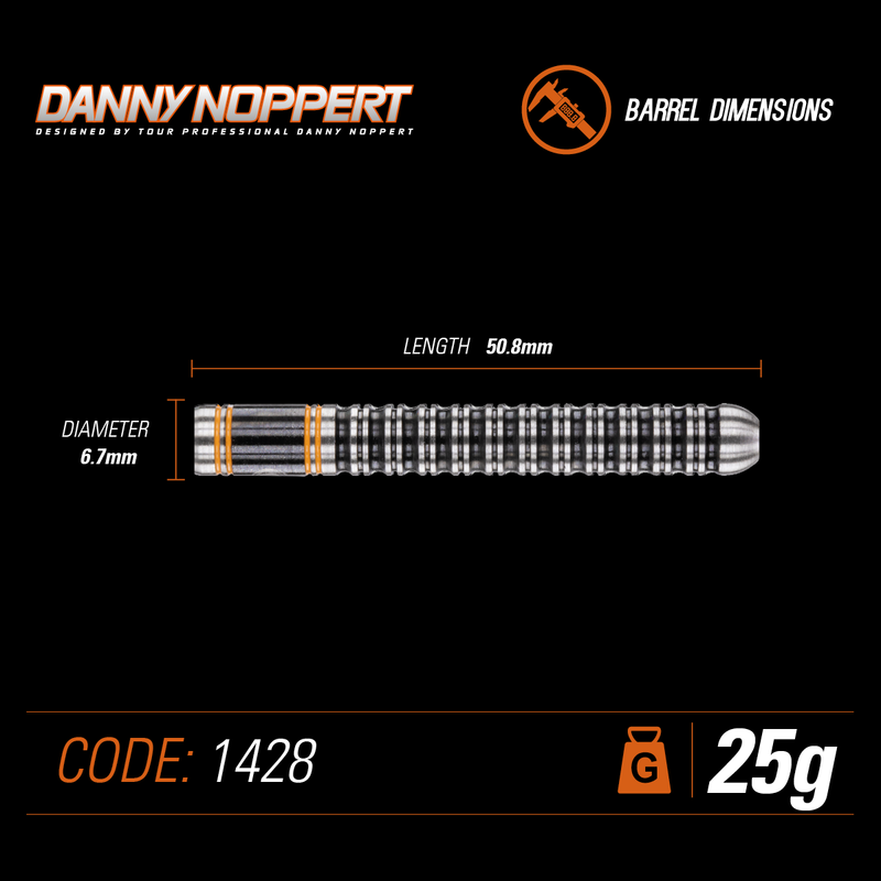 Winmau Danny Noppert 90% Tungsten Steel Tip Darts - 25 Gram