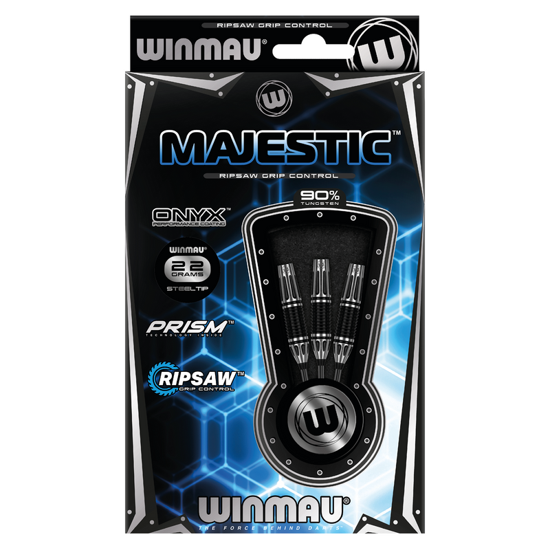 Winmau Majestic 90% Tungsten Steel Tip Darts - 22 Gram