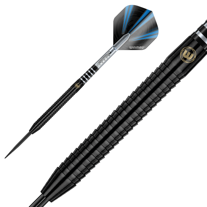 Winmau Sabotage 90% Tungsten Black Steel Tip Darts - 24 Gram