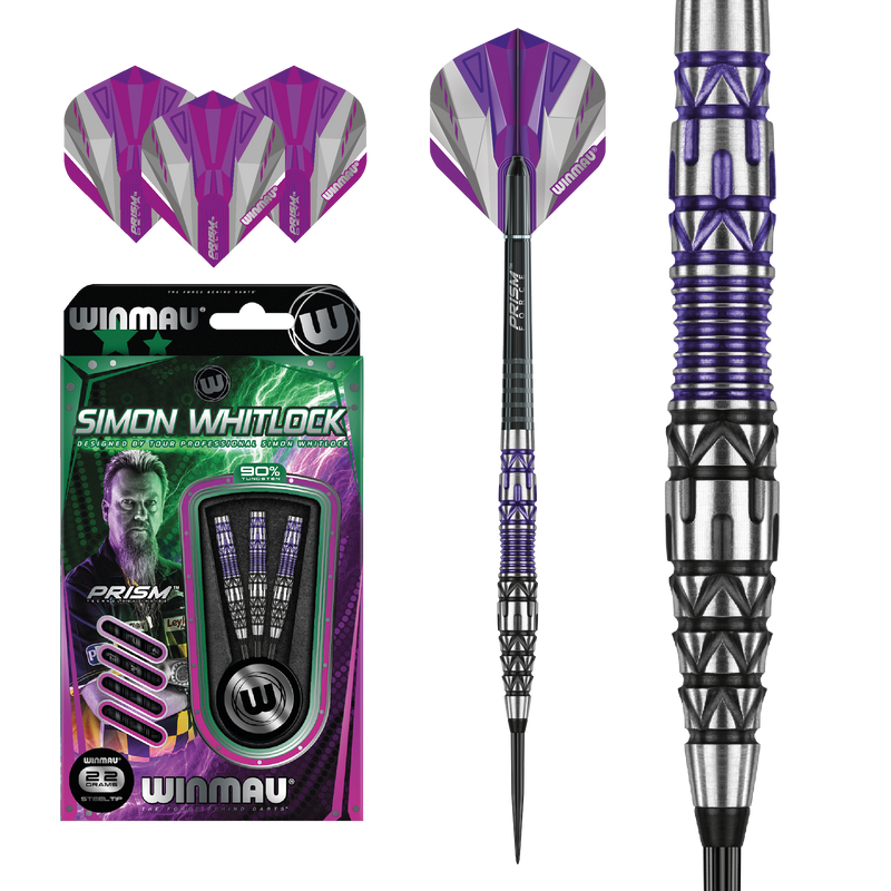 Winmau Simon Whitlock Dpecial Edition 90% Tungsten Stee; Tip Darts 22 Gram