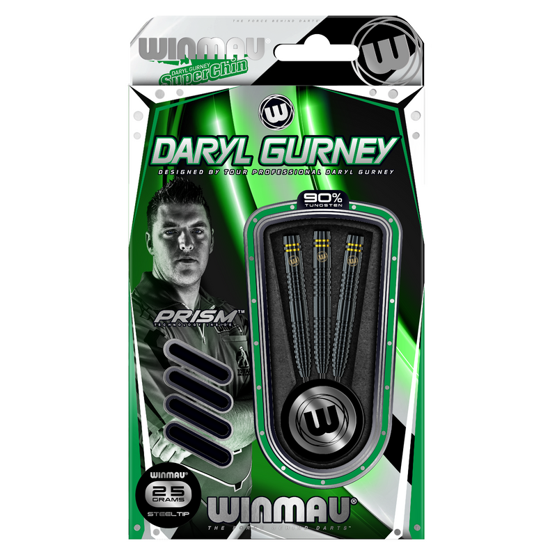 Winmau Daryl Gurney SE Black 90% Tungsten Steel Tip Darts - 25 Gram