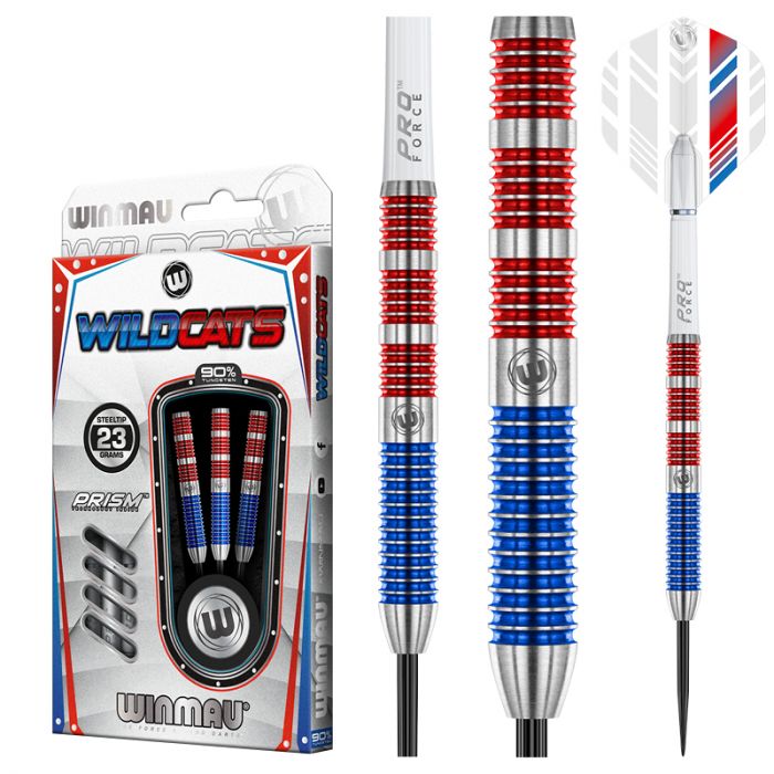 Winmau Wildcats 90% Tungsten Steel Tip Darts 23 Gram