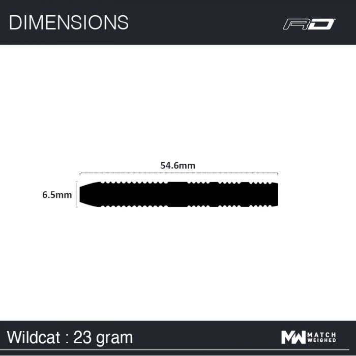 Winmau Wildcats 90% Tungsten Steel Tip Darts - 23 Gram
