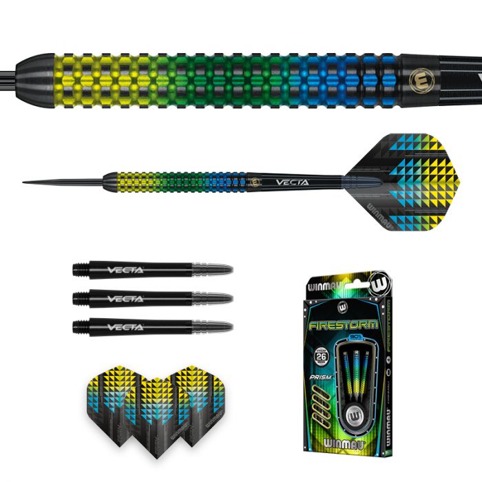 Winmau Firestorm 90% Tungsten Steel Tip Darts - 26 Gram