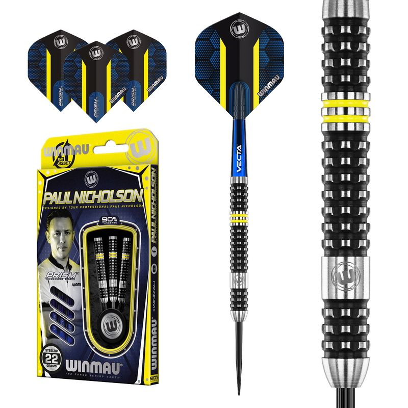 Winmau Paul Nicholson 90% Tungsten Steel Tip Darts 22 Gram