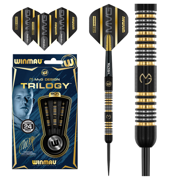 Winmau MVG Michael Van Gerwen Trilogy 90% Tungsten Steel Tip Darts - 24 Gram