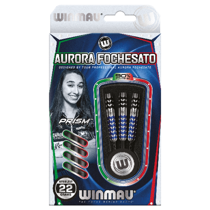 Winmau Aurora Fochesato 90% Tungsten Steel Tip Darts - 22 Gram