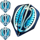 Shot Transparent Warrior 100 Micron Standard Dart Flights Blue