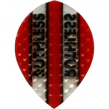 Ruthless Clear Panel Embossed Pear Dart Flights Red