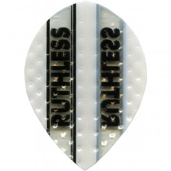 Ruthless Clear Panel Embossed Pear Dart Flights White