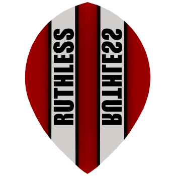 Ruthless Clear Panel 100 Micron Pear Dart Flights Red