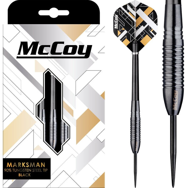McCoy Marksman 90% Tungsten Black Coated 24 Gram Steel Tip Darts