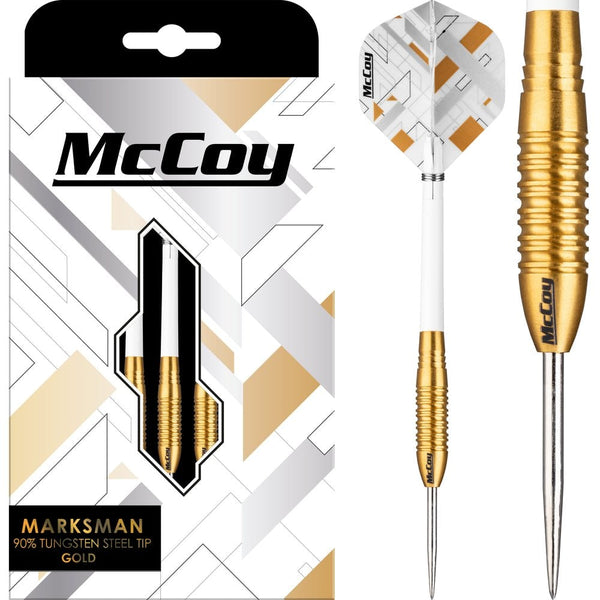 McCoy Marksman 24 Gram Gold 90% Tungsten Steel Tip Darts