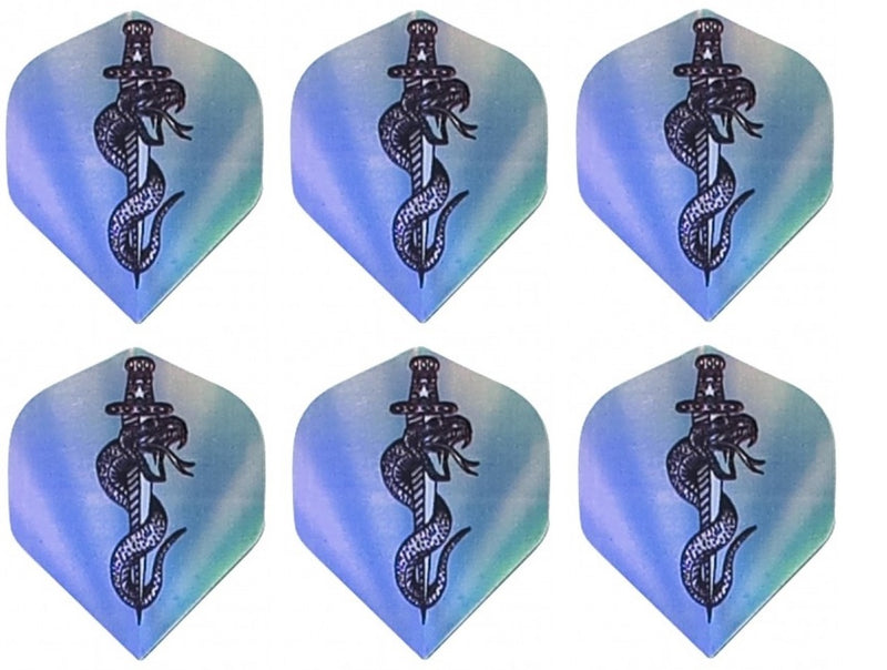 Ten Sets (30) of 2d Holographic Snake & Dagger Dart Flights - Standard Shape