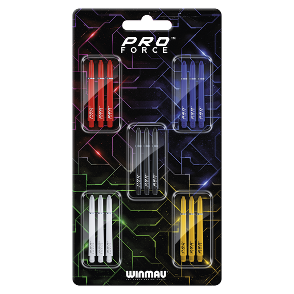 Winmau Pro Force Stem Collection Pack - Medium Length - 5 Sets Various Colours