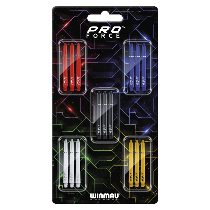 Winmau Pro Force Stem Collection Pack - Medium Length - 5 Sets Various Colours