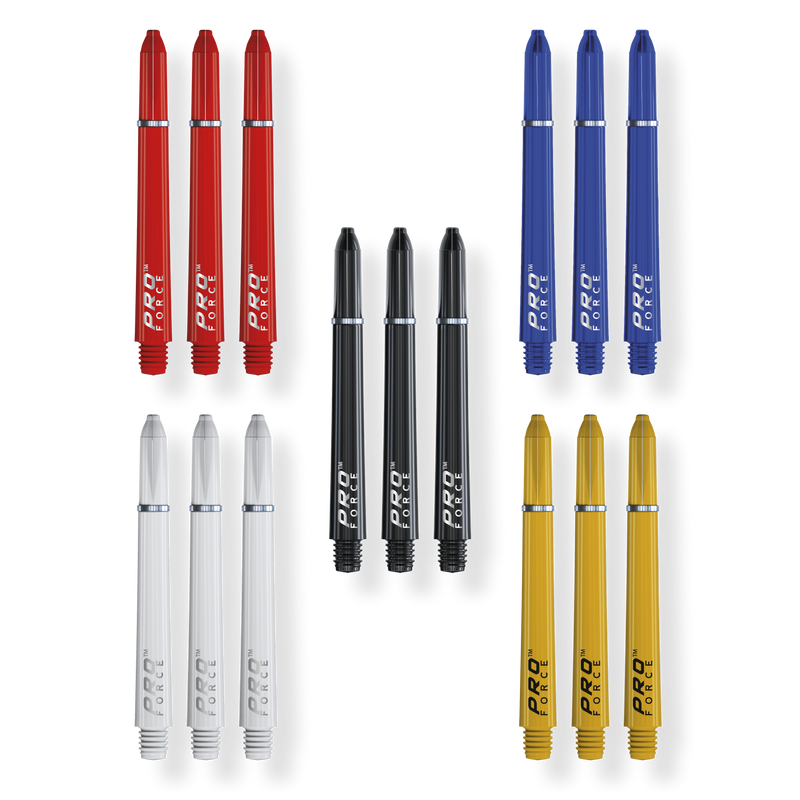 Winmau Pro Force Stem Collection Pack - Medium Length - 5 Sets Various Colours