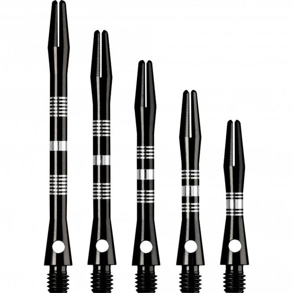 Designa Multiline Aluminium Alloy Regrooved Dart Stems Black Extra Short Short Tweenie Medium Long