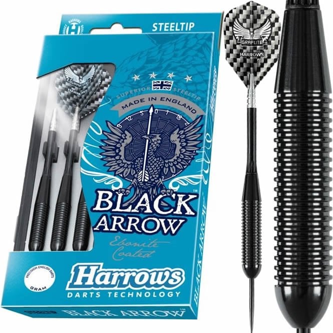 Harrows Black Arrow Steel Tip Darts 22 Gram