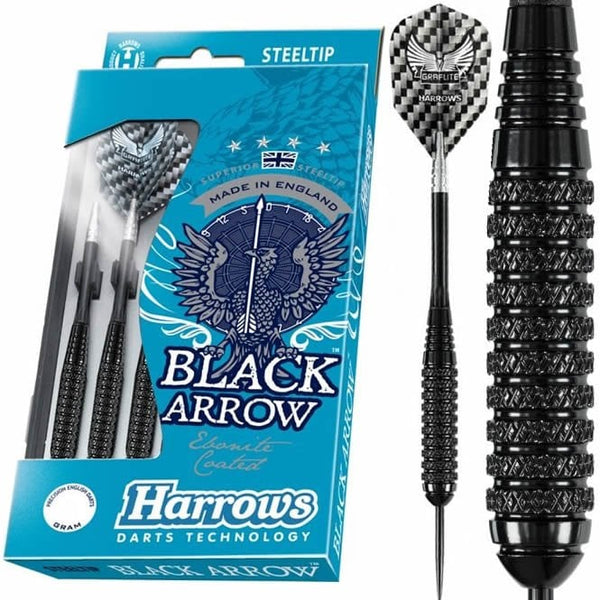 Harrows Black Arrow Steel Tip Darts 23 Gram