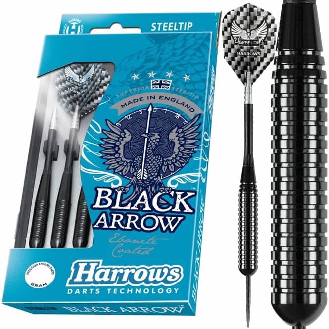 Harrows Black Arrow Steel Tip Darts 26 Gram