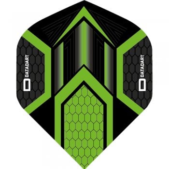 Datadart Hex 100 Micron Standard Dart Flights Black Green 