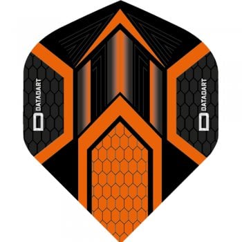 Datadart Hex 100 Micron Standard Dart Flights Black Orange