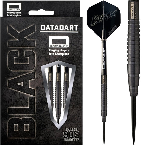 Datadart Black Matt Titanium 90% Tungsten Steel Tip Darts - Style 2 - 24 Gram