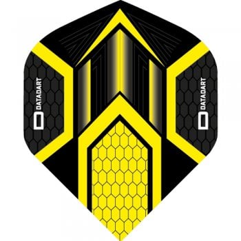 Datadart Hex 100 Micron Standard Dart Flights Black Yellow