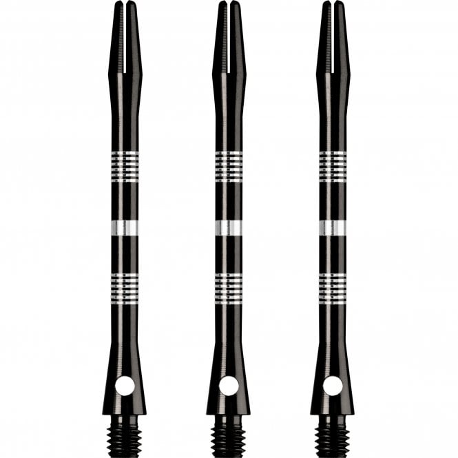 Designa Multiline Regrooved Aluminium Alloy Dart Stems - Black