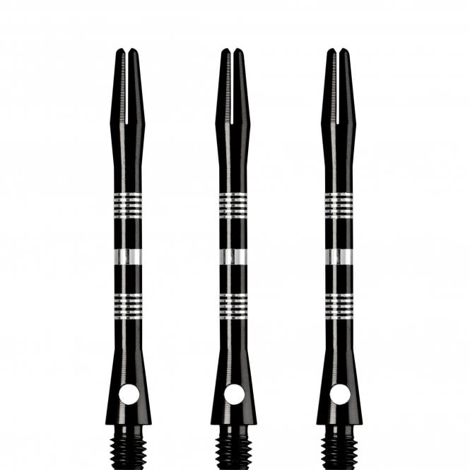 Designa Multiline Regrooved Aluminium Alloy Dart Stems - Black