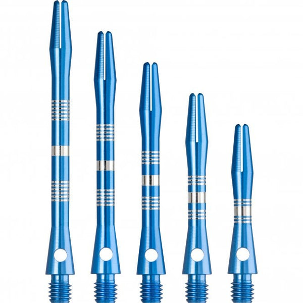 Designa Multiline Aluminium Alloy Regrooved Dart Stems Blue Extra Short Short Tweenie Medium Long