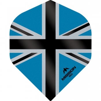 Mission Alliance-X Union Jack 150 Micron Standard Dart Flights Black Blue