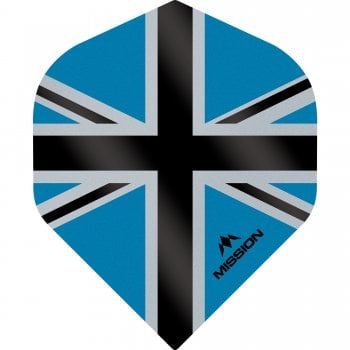 Mission Alliance-X Union Jack 100 Micron Standard Dart Flights Black Blue