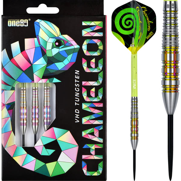 One80 Chameleon Darts - Steel Tip Tungsten Darts - Emerald - 24 Gram