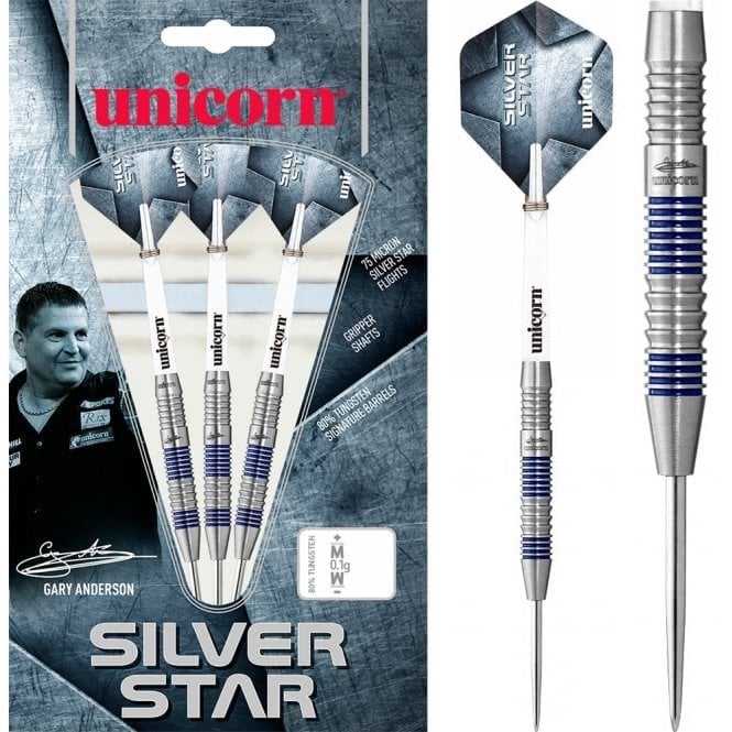 Unicorn Gary Anderson Silver Star Tungsten Darts 20 Gram