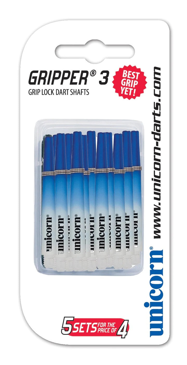 Unicorn Gripper 3 Two Tone Dart Stems Blue Medium Bulk Pack