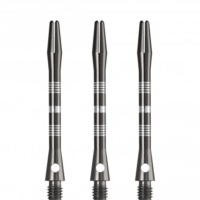 Designa Multiline Regrooved Aluminium Alloy Dart Stems - Gunmetal