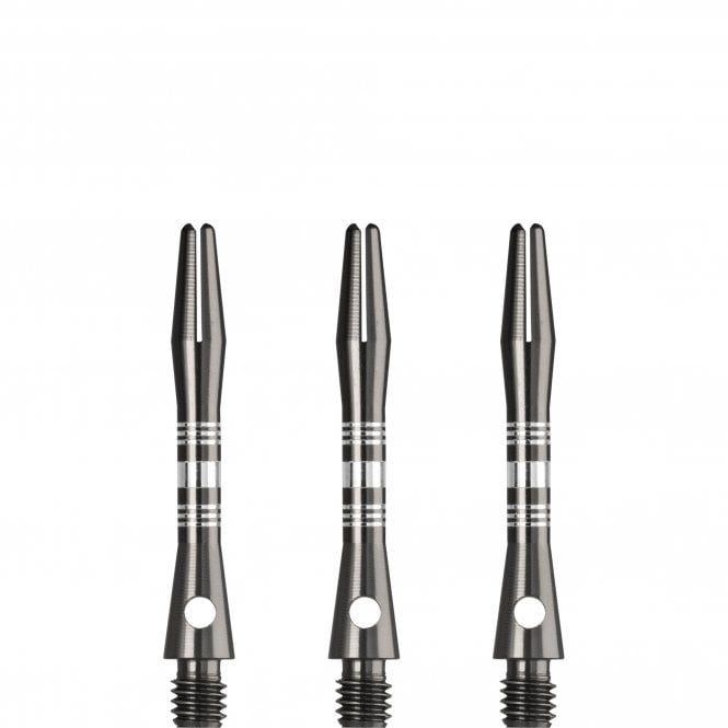 Designa Multiline Regrooved Aluminium Alloy Dart Stems - Gunmetal