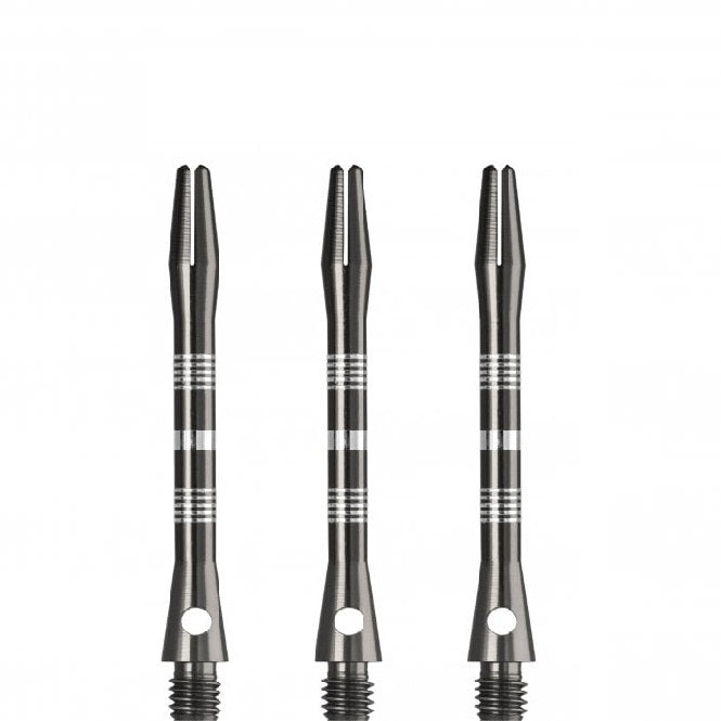 Designa Multiline Regrooved Aluminium Alloy Dart Stems - Gunmetal