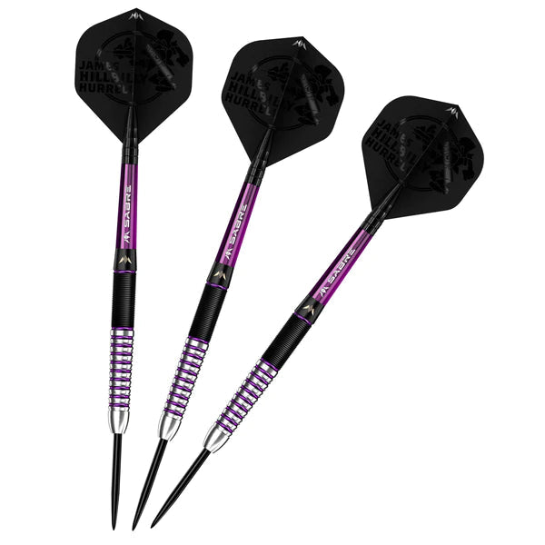 Mission James Hurrell Hillbilly 90% Tungsten Steel Tip Darts - Black & Purple - 24 Gram