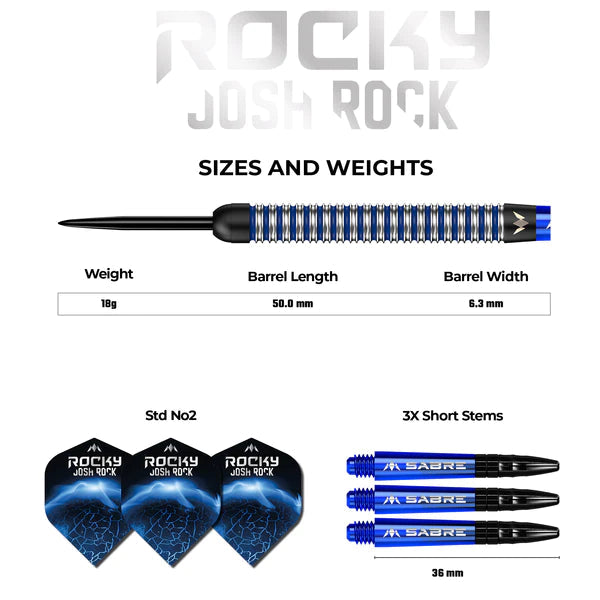 Mission Josh Rock 95% Tungsten Steel Tip Darts - The Rock- 28 Gram