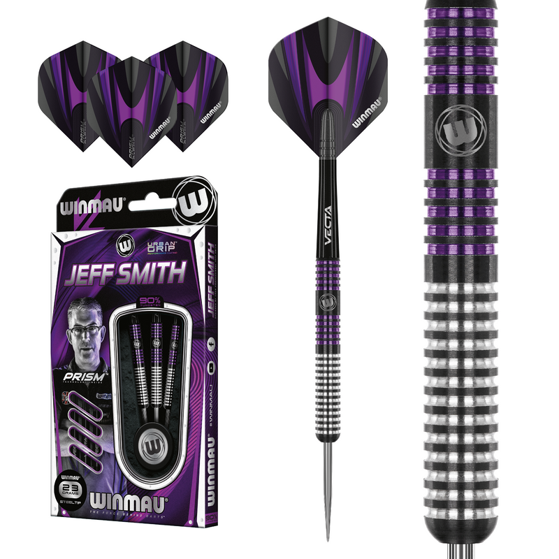 Winmau Jeff Smith 90% tungsten Steel Tip Darts 25 Gram