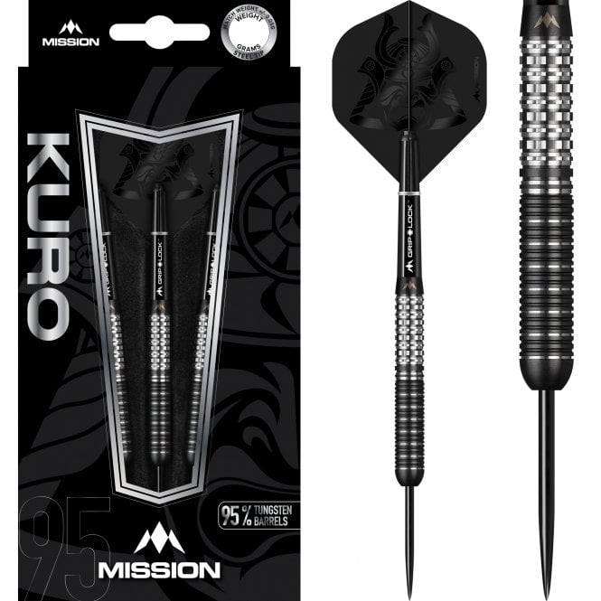 Mission Kuro 95% Tungsten Steel Tip Darts - Style 1 - 22 Gram