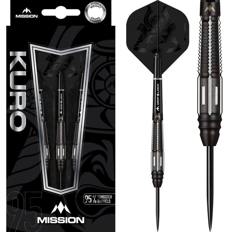 Mission Kuro 95% Tungsten Steel Tip Darts - Style 4 - 21 Gram