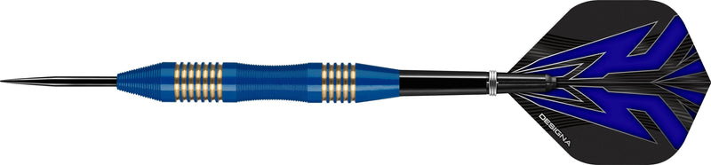 Mako Scalloped Electro Blue Brass Steel Tip Darts - Style 1 - 23 Gram